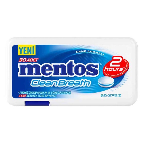 MENTOS 2HOURS CLEAN BREATH PLASTÄ°C 35GR